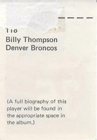 1971 NFLPA Wonderful World Stamps #118 Billy Thompson Back