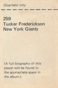 1971 NFLPA Wonderful World Stamps #259 Tucker Frederickson Back