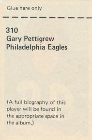 1971 NFLPA Wonderful World Stamps #310 Gary Pettigrew Back