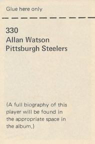 1971 NFLPA Wonderful World Stamps #330 Allan Watson Back