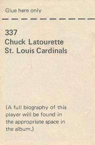 1971 NFLPA Wonderful World Stamps #337 Chuck Latourette Back