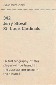 1971 NFLPA Wonderful World Stamps #342 Jerry Stovall Back