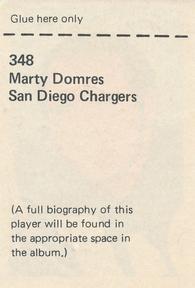 1971 NFLPA Wonderful World Stamps #348 Marty Domres Back
