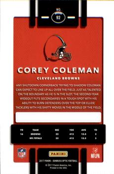 2017 Donruss Optic #92 Corey Coleman Back