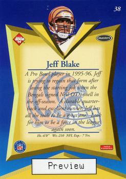 1998 Collector's Edge Masters - Base Previews #38 Jeff Blake Back