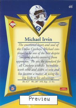 1998 Collector's Edge Masters - Base Previews #46 Michael Irvin Back