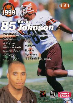 1999 Giant Eagle Cleveland Browns - Gold #4 Kevin Johnson Back