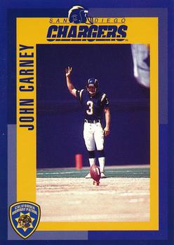 1993 San Diego Chargers Police #20 John Carney Front