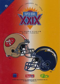 1995 Classic NFL Experience Super Bowl XXIX #5 Deion Sanders Back