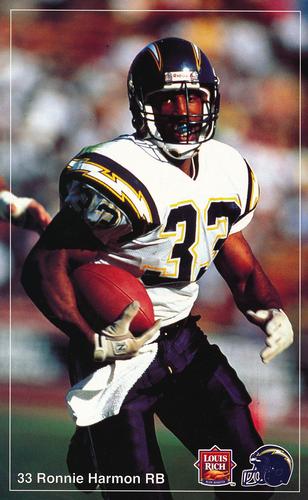 1992 Louis Rich San Diego Chargers #NNO Ronnie Harmon Front