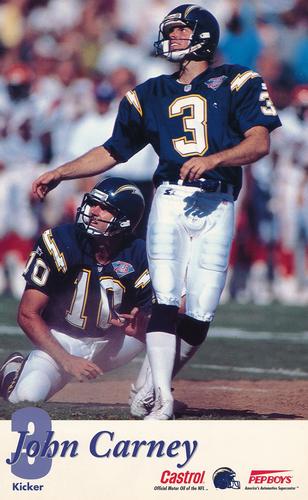 1994 Castrol San Diego Chargers  #NNO John Carney Front