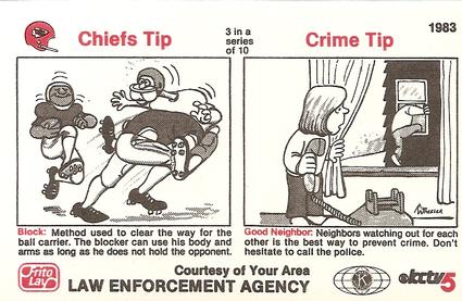 1983 Kansas City Chiefs Police #3 Gary Spani Back