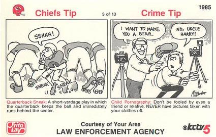 1985 Kansas City Chiefs Police #3 Bill Kenney Back