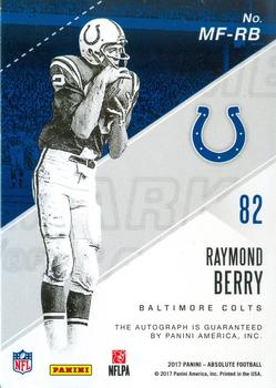 2017 Panini Absolute - Marks of Fame Gold #MF-RB Raymond Berry Back