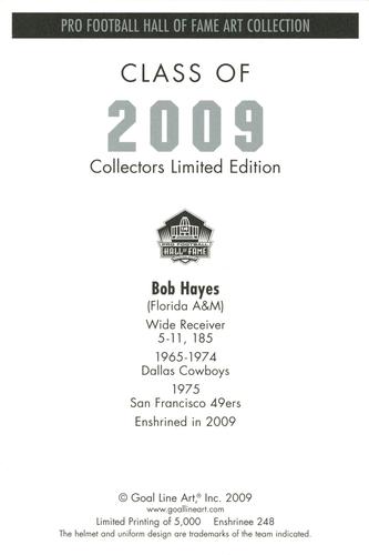 2009 Goal Line Hall of Fame Art Collection #248 Bob Hayes Back
