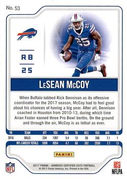 2017 Donruss Certified Cuts #53 LeSean McCoy Back