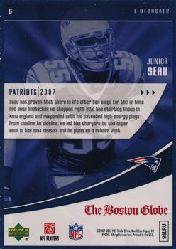 2007 Upper Deck Boston Globe New England Patriots #6 Junior Seau Back