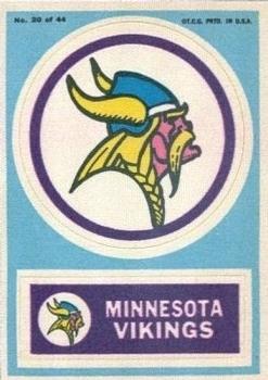 1968 Topps Test Team Patches #20 Minnesota Vikings Front
