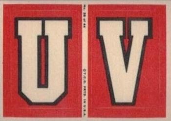 1968 Topps Test Team Patches #28 U and V Front