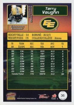 2004 Pacific CFL #36 Terry Vaughn Back