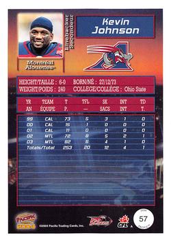 2004 Pacific CFL - Red #57 Kevin Johnson Back