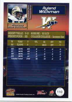 2004 Pacific CFL - Red #110 Ryland Wickman Back