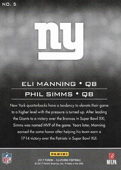 2017 Panini Illusions #5 Eli Manning / Phil Simms Back