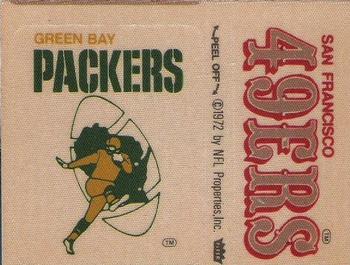 1975 Fleer Football Patches #NNO Green Bay Packers Logo / San Francisco 49ers Name Front