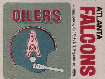 1972 Fleer Football Patches #NNO Houston Oilers Helmet / Atlanta Falcons Name Front