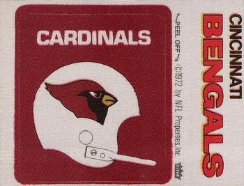 1973 Fleer Football Patches #NNO St. Louis Cardinals Helmet / Cincinnati Bengals Name Front