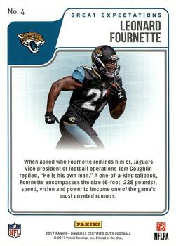 2017 Donruss Certified Cuts - Great Expectations #4 Leonard Fournette Back