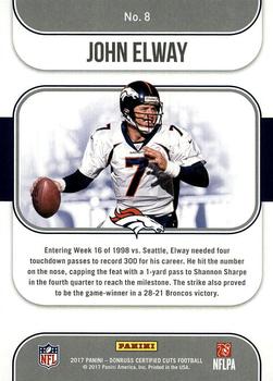 2017 Donruss Certified Cuts - Heritage Collection #8 John Elway Back