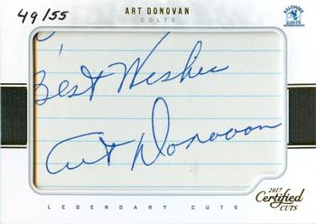 2017 Donruss Certified Cuts - Legendary Cuts #LC-AD Art Donovan Front