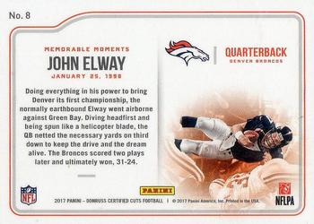 2017 Donruss Certified Cuts - Memorable Moments #8 John Elway Back