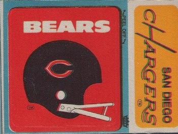 1976 Fleer Football Patches #NNO Chicago Bears Helmet / San Diego Chargers Name Front