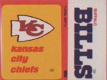 1976 Fleer Football Patches #NNO Kansas City Chiefs Logo / Buffalo Bills Name Front