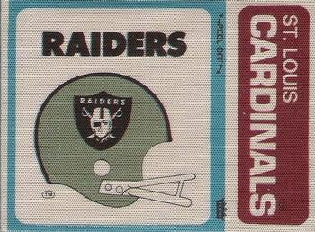 1976 Fleer Football Patches #NNO Oakland Raiders Helmet / St. Louis Cardinals Name Front