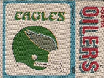 1976 Fleer Football Patches #NNO Philadelphia Eagles Helmet / Houston Oilers Name Front