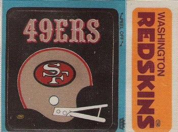 1976 Fleer Football Patches #NNO San Francisco 49ers Helmet / Washington Redskins Name Front