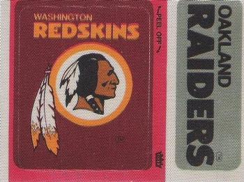 1976 Fleer Football Patches #NNO Washington Redskins Logo / Oakland Raiders Name Front
