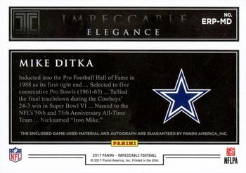 2017 Panini Impeccable - Elegance Retired Patch Autos #ERP-MD Mike Ditka Back