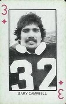 1974 Colorado Buffaloes Playing Cards - Gold Backs #3♦ Gary Campbell Front