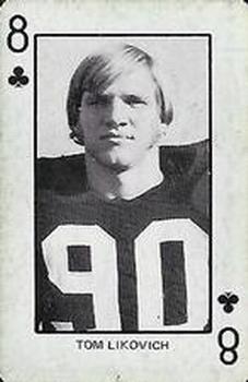 1974 Colorado Buffaloes Playing Cards - Gold Backs #8♣ Tom Likovich Front