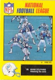 1988 Monty Gum NFL #38 Miami Dolphins attack the zone Front
