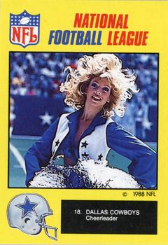 1988 Monty Gum NFL - Paper #18 Dallas Cowboys cheerleader Front