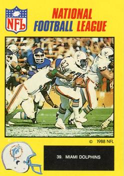 1988 Monty Gum NFL - Paper #39 Miami Dolphins action photo Front