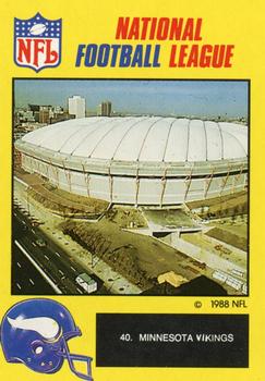 1988 Monty Gum NFL - Paper #40 Metrodome Stadium Front