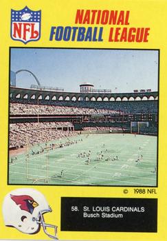1988 Monty Gum NFL - Paper #58 Busch Stadium Front