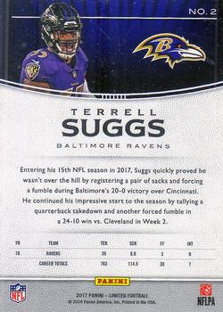 2017 Panini Limited #2 Terrell Suggs Back