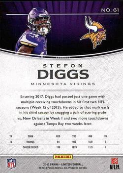 2017 Panini Limited #61 Stefon Diggs Back